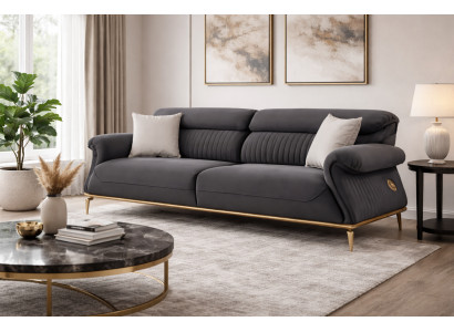 Luxuriöses Sofa mit Goldakzenten für modernes Wohnen Stilvolle Möbel Hochwertige