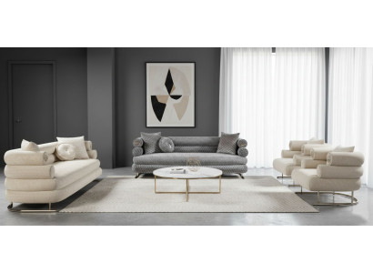 Luxuriöses Design-Set für das Wohnzimmer 3+3+1+1-Sitzer Sofas Sessel 4tlg