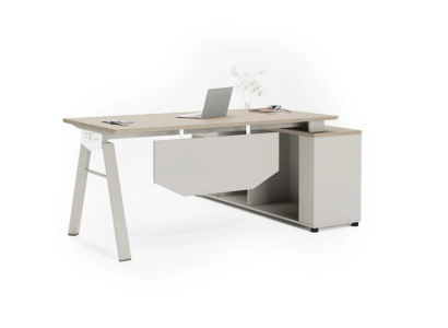 Geräumiger Moderner Bürotisch in Grau Designer Geräumiger Arbeitstisch