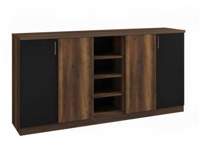 Elegantes Sideboard Braun, Schwarz Modernes Design Einfarbiges Muster