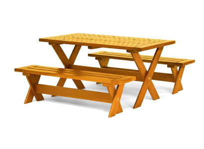 Gartentisch Moderner Stil Braun Holz Picknick Familie Terrasse