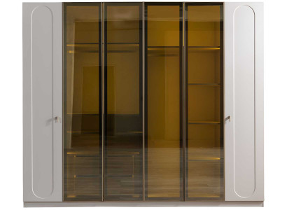 Kleiderschrank Modern Weiß Designer-Kleiderschrank Goldeinsätze