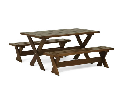 Gartentisch Moderner Stil Braun Holz Picknick Familie Terrasse