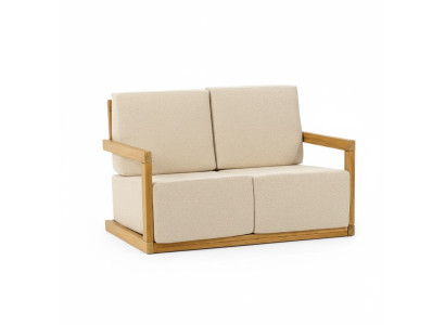 Gartensofa Moderner Stil Weiße Farbe Holzrahmen Weiches Kopfteil