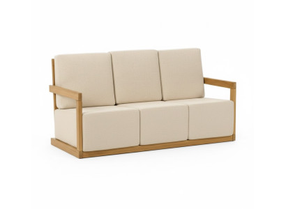Gartensofa Moderner Stil Weiße Farbe Holzrahmen Weiches Kopfteil