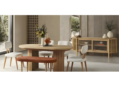 Esszimmer Set Tisch Stühle Konsole und Spiegel modernes Design