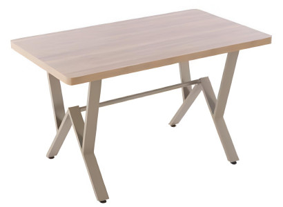 Designer Hellbrauner Gartentisch Exklusive Metallfüße Holzplatte