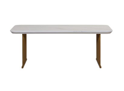 Couchtisch Holzrahmen Minimalistischer Stil Marmoreffekt Weiße Farbe