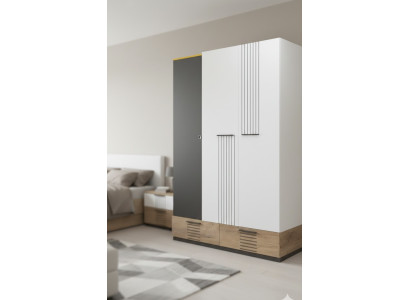Eleganter Kleiderschrank für Ihr Schlafzimmer in Weiß und Grau