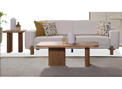 Luxuriöses Sofa-Set Glatte Ecken Weiße Modernes Interieur Holzrahmen