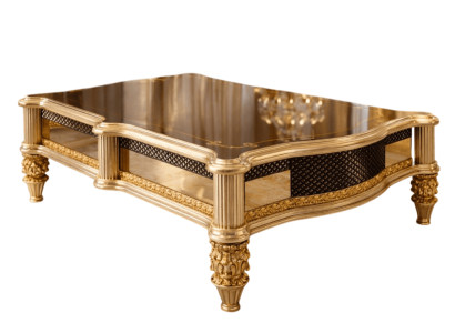 Eleganter Couchtisch im klassischen Stil mit robustem Holzgestell.