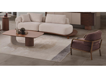 Komplettset Sofa Sessel Couchtisch Japandi Design Modern