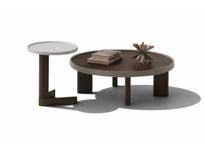Wohnzimmer Tisch-Set Runder Couchtisch Beistelltisch 2tlg