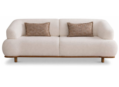 Komfortabel Luxus 3-Sitzer Sofa Modern Design Bouclé Cremeweiß Beige