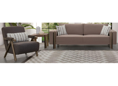 Luxuriöses Sofa-Set 4+1 Minimalistischer Stil Braune Glatte Ecken