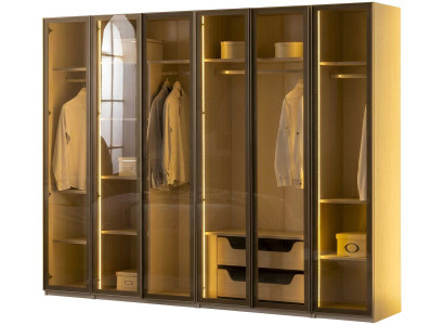 Kleiderschrank Stil modern Farbe beige neu Schlafzimmer geräumig Glas
