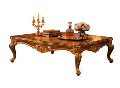 Klassischer Couchtisch aus Holz mit eleganten Details