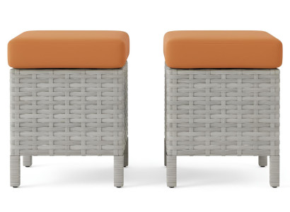 Hocker Sitzhocker Gartenhocker Poly Rattan Kissen Outdoor Möbel