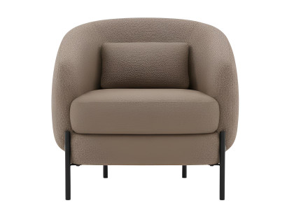 Minimalistischer Sessel Holzrahmen Braune Farbe Modernes Interieur