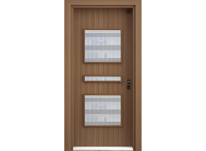 Moderne Innentür Braun mit Glasfenstern Zimmer und Wohnbereich