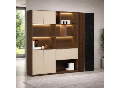 Exklusive Wohnwand Designer Wandregal Luxuriöse Robuste Holzmöbel