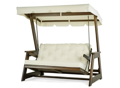 Gartenschaukel Sofa Moderner Stil Weiß Holzrahmen Bequem Entspannend