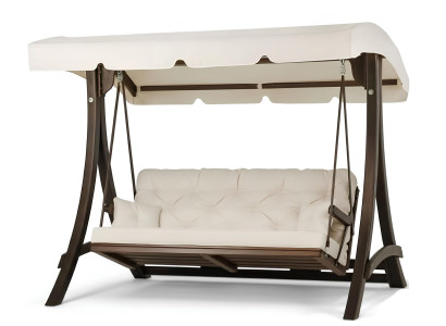 Garten-Schaukelsofa Moderner Stil Weiß Holzrahmen Entspannend Bequem