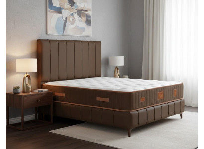 Hochwertiges Doppelbett in Braun für luxuriöse Schlafzimmer