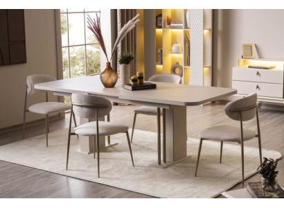 Esstisch Stühle Esszimmer Stil modern Farbe beige neu Küche geräumig