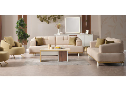 Stylisches Wohnzimmermöbelset mit 2 Sofas und einem Sessel