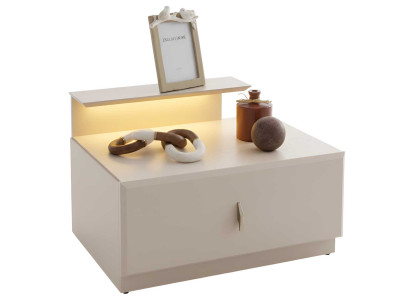 Modern Beige Nachttisch mit Stauraum für Bett Zimmer Dekoration