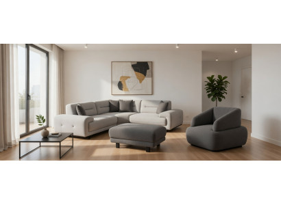 Komfortable Sofa Sessel und Hocker für maximalen Komfort