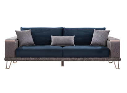 Minimalistisches 3-Sitzer-Sofa Holzrahmen Modernes Design Hohe Beine