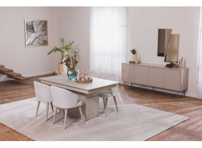 Esstisch Stuhl Sideboard Spiegel Stil modern Farbe beige neu Küche