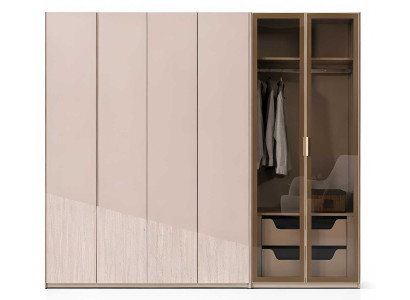 Kleiderschrank Stil,modern Farbe beige neu Schlafzimmer geräumig Glas