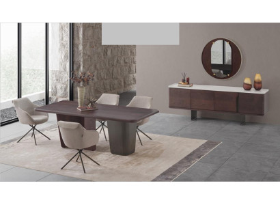 Moderne Esstisch-Set mit 4 Stühlen und Sideboard