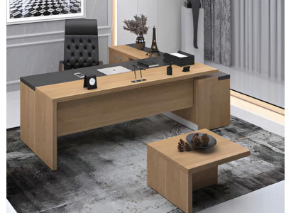 Elegantes Arbeitszimmer-Set Moderner Stil Holzrahmen Hellbraun, Schwarz
