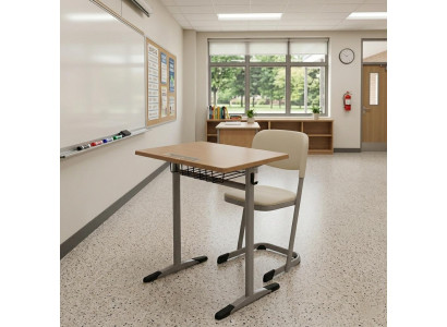 Lernmöbel Set Für Kinder Schreibtisch und Schulstuhl Beige