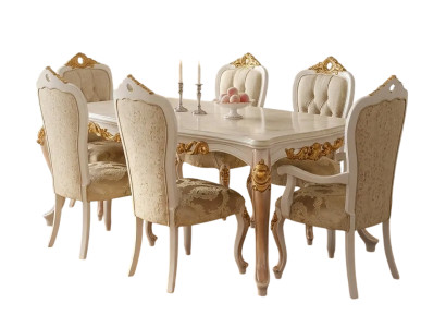 Elegantes Esszimmer-Set mit Esstisch und 6 stilvollen Stühlen