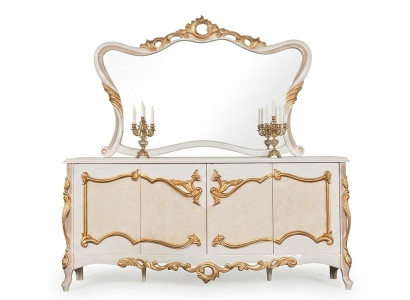 Klassisches Sideboard mit Spiegel für stilvolles Wohnambiente