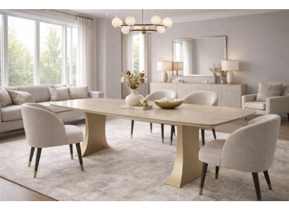 Esstisch Modern Minimalistisch Beige Elegant Stilvoll Komfortabel