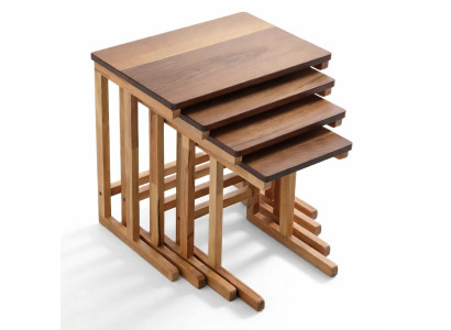 Designer Tisch-Set Exklusive Braune 3x Wohnzimmer Beistelltische