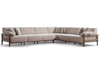 Ecksofa Stil modern Farbe beige weich geräumig Wohnzimmer Stoff neu