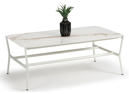 Marmor Optik Couchtisch weiß Metallgestell Wohnzimmertisch modern