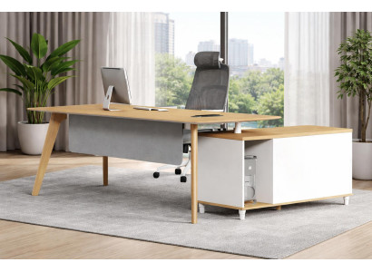 Luxuriöser Eckschreibtisch Holztisch Arbeitszimmer Chefschreibtisch