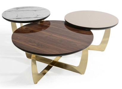 Wohnzimmer-Set im modernen Design mit Couchtisch und 2 Beistelltischen
