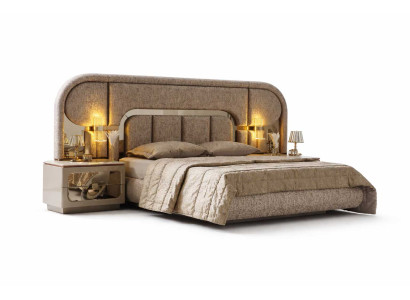 Luxuriöses Schlafzimmer Bett mit 2x Nachttische Modernes Set