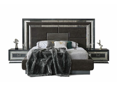 Eleganter Bett mit 2x Nachttische Stilvolles Möbel Schlafzimmer Set 3tlg