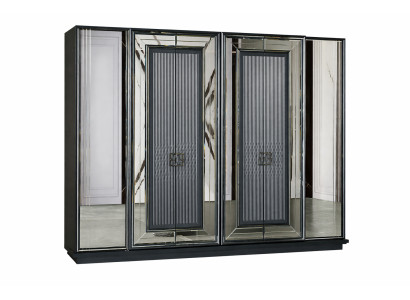 Exklusiver Kleiderschrank mit Spiegelglaselementen Design Schlafzimmer Schrank