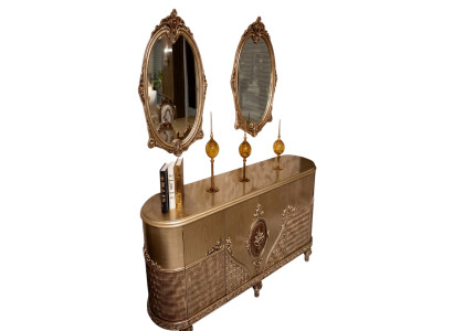 Elegantes Sideboard mit Spiegel und stilvollem Stauraumdesign